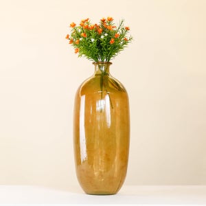 데팡스 브라운 롱슬림 글래스 유리 화병 한송이 이케바나 꽃병 글라스 인테리어 오브제 소품