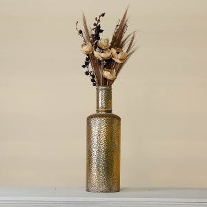 데팡스 엔틱 골드 금속 화병 이케바나 꽃병 빈티지 인테리어 오브제 소품