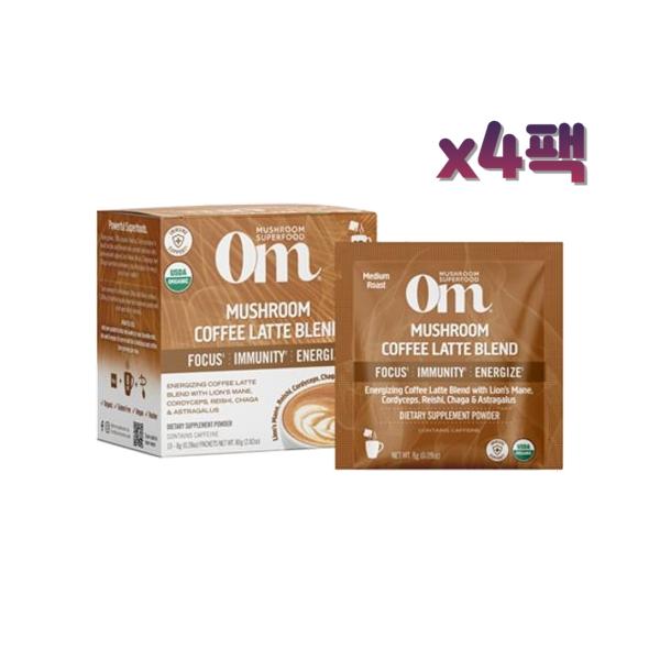 OM 버섯커피 라떼 80g(10봉) x4팩 Mushroom Coffee Latte Blend
