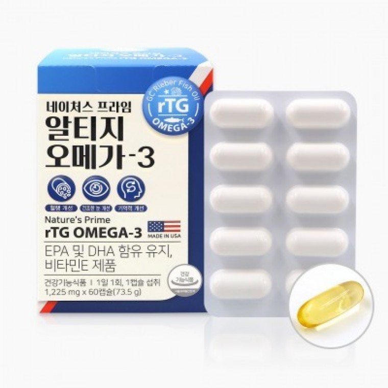 <b>유유</b><b>생활</b><b>건강</b> 네이처스 프라임 알티지 <b>오메가3</b> 60캡슐