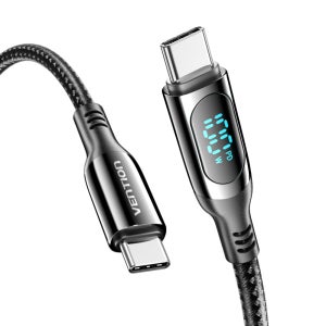 벤션 디스플레이 100W C to C타입 PD 고속충전케이블 TAY 1.2m, 1개