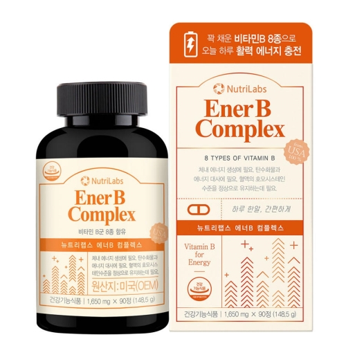 뉴트리<b>랩스</b> 에너B 콤플렉스 고농축 <b>비타민</b>b 컴플렉스 90정 3개월 하루 1정