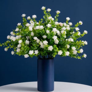 생화같은 인조 인테리어 조화 예쁜 실크플라워 유칼립투스조화 꽃 - 화이트