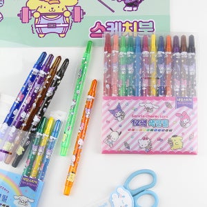 산리오캐릭터즈 12색 색연필-랜덤 유아 아동 초등학생 색연필세트