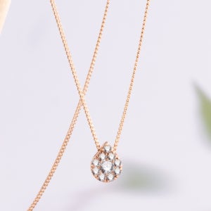 14K 아그네스 다이아몬드 웨이브 물방울 명품 디자인 여자 아내 선물 목걸이