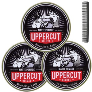 어퍼컷디럭스 매트 포마드왁스 100g x 3개 트리플팩 빗