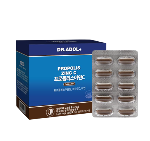 <b>닥터아돌</b> 프로폴리스 <b>아연</b>C 1000mg x 120캡슐