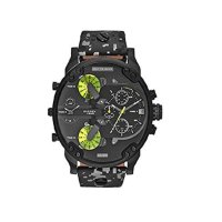 Diesel 디젤 DZ7311 Mr Daddy 미스터 다디 2 Black Camo Leather 4-time Zone Chronograph Watch