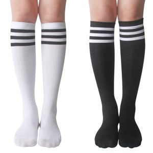 발렌티노 브이로고 삼선 니삭스 무릎양말 반양말 1켤레