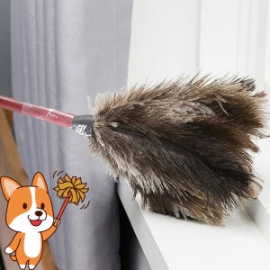 타조 털 먼지털이 총채 털이개