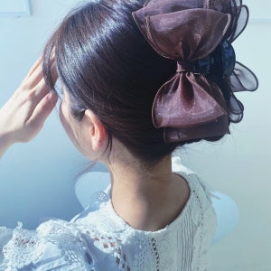 왕리본 시스루 나비 빅 올림머리 집게핀 서효림 헤어핀