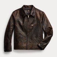 폴로 더블알엘 RRL 레더 가죽 자켓 Leather Jacket Black Over Brown