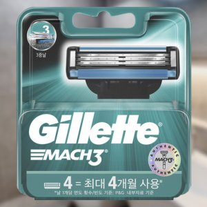 질레트 마하3 면도날 (날X4입) (1개) (3중날)
