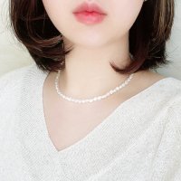 14k 4mm 못난이 레이어드 담수 진주 목걸이