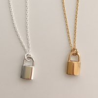 (모앳/목걸이) mini lock necklace (silver925) 실버925은 자물쇠목걸이 미니펜던트네크리스