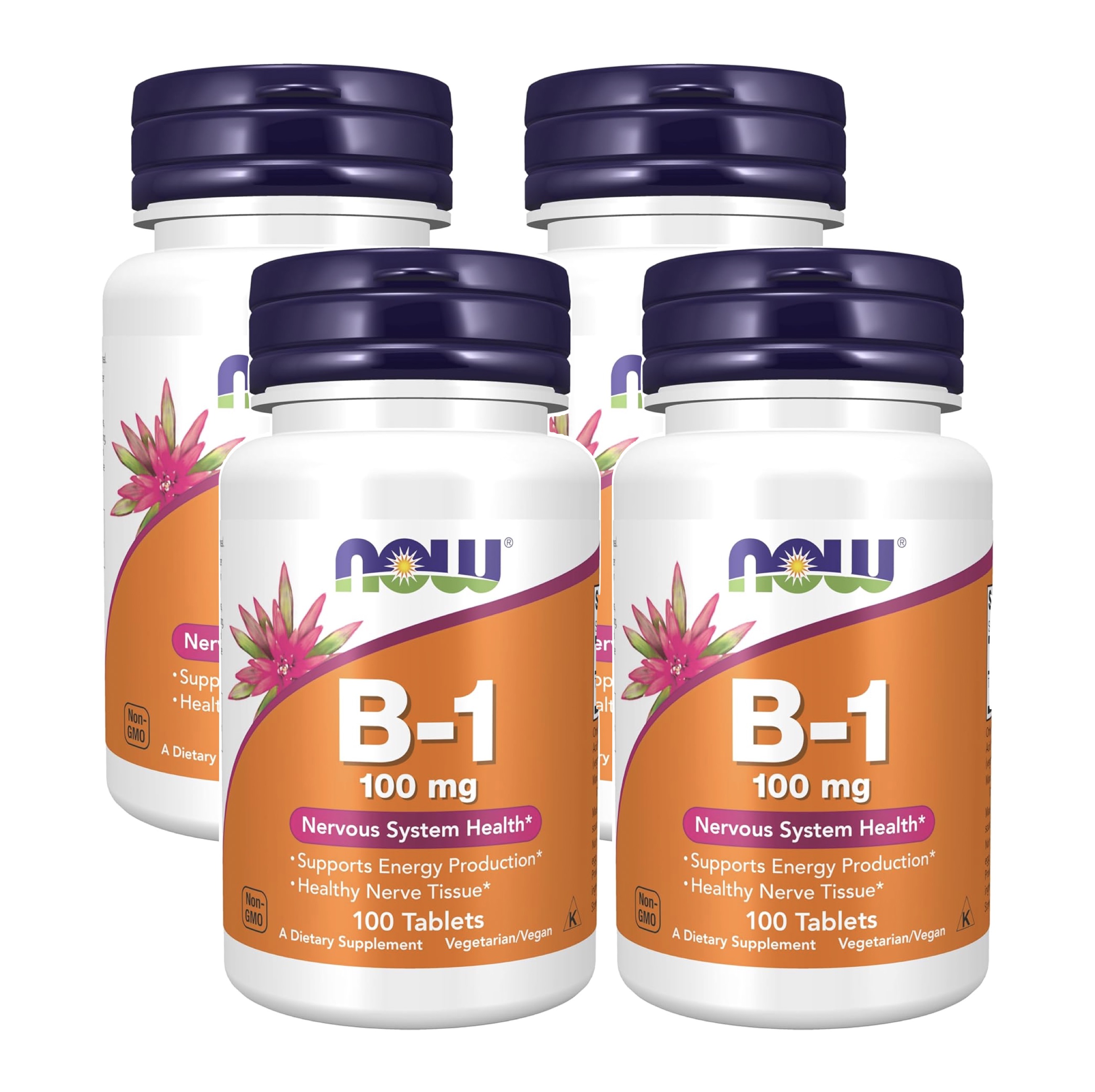 <b>나우푸드 비타민</b> B-1 100mg 100정 x 4병 티아민 <b>비타민B1</b> Now Foods