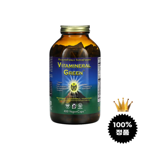 헬스포스 수퍼푸드 <b>비타미네랄 그린</b> 클로렐라 스피루리나 <b>400캡슐</b>