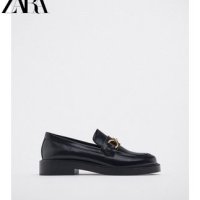 ZARA 자라 여자 블랙 버클 로퍼 로퍼 2514110 800