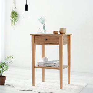 거실 침실 침대 옆 틈새 높은 미니 테이블 2단 선반 서랍장 협탁 서랍