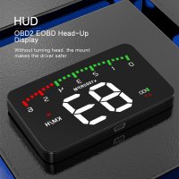 자동차 HUD 계기판 디스플레이 OBDHUD A900 3.5 인치 스마트 과속 자동 경고 앞 유리 프로젝터 OBD2 디지털 속도 마일리지 미터 헤드 업