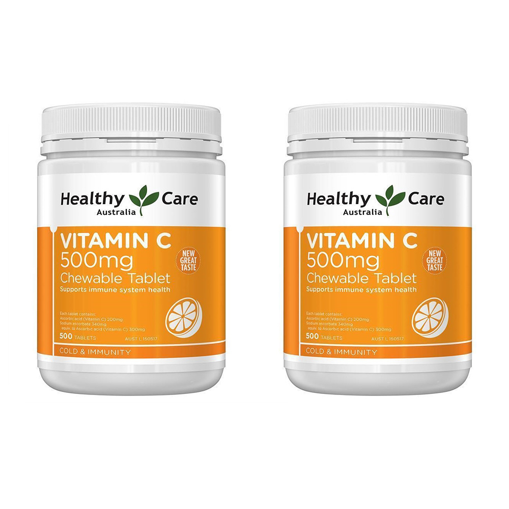 Healthy Care <b>Vitamin C</b> 500mg 헬시<b>케어 비타민 C</b> 500mg 츄어블 500정 2팩