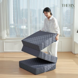 더릭스홈 3단 접이식 마약매트리스 원룸 바닥 단단한 수면매트 자취 접는 침대 매트릭스 토퍼 6cm MS