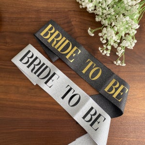 브라이덜샤워 미스코리아 글리터 어깨띠 브라이드투비 파티 글리터실버