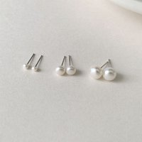 실버925 납짝 담수 진주 귀걸이 초미니 3mm 6mm 8mm daily earring