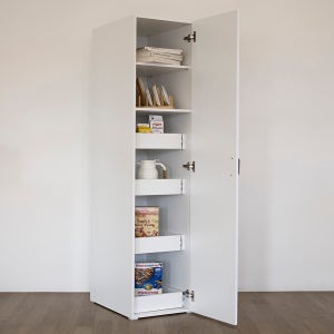 베이직 4단 서랍 팬트리장 슬라이딩 그릇 키큰장 냉장고옆 틈새장 다용도 250