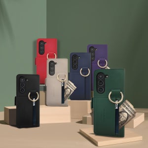 유해전자파 차단 갤럭시 Z폴드4 케이스 카드 지갑 힌지 이태리가죽 가디언