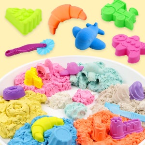 [네이버단독] 더트웰브 라호 굳지않는 유아 모래 놀이 촉감 트레이+모래틀+300g 3개