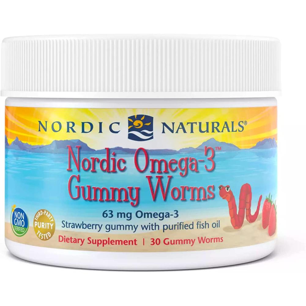 노르딕 내추랄스 노르딕 <b>오메가3 구미 웜스 63mg</b> 30구미 Nordic Naturals Nordic Omega3 Gummy Worms