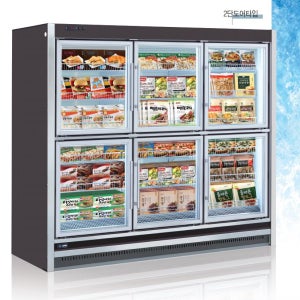 리치인냉동쇼케이스 마트 편의점 식당냉동식품 아이스크림 2단도어 와이드형 외치형 인버터실외기5마력별도 3131-820