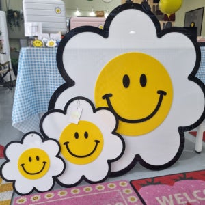 입체 초대형 꽃스마일액자 입체 행운을부르는 액자 돈들어오는 그림 75x74cm