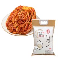 학가산 백진주쌀 3kg + 안동 학가산김치 배추김치 4kg