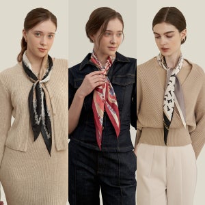 [엘르] 다이아 실크 롱 스카프 택1