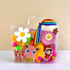 셀프 손잡이 구디백 어린이집 유치원 답례품 생일 선물 쿠키 떡 포장 투명 S 1p