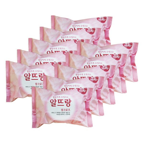 엘지 알뜨랑 알뜰하게 오래쓰는 비누 핑크로즈 140g 10개 세안