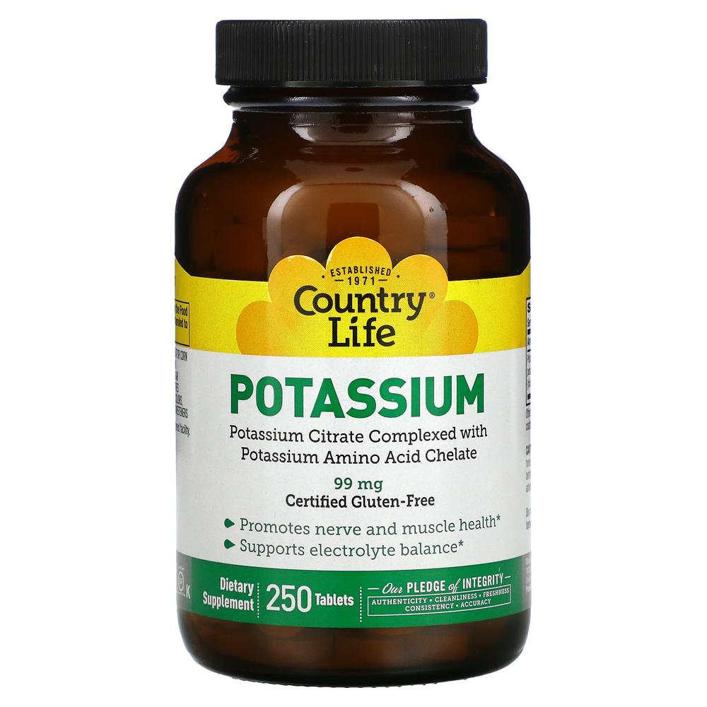 컨트리라이프 Country Life Potassium 포타슘 칼륨 99mg 250정