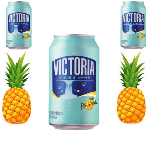 350ml 24캔 빅토리아 파인애플 탄산수 캔 0칼로리음료 강한 탄산 소다 음료 임산부