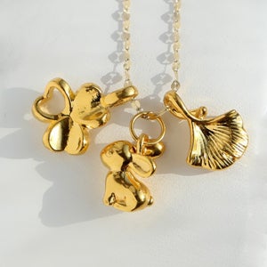 24k 골드 순금 계묘년 토끼 크로버 나뭇잎 메달 팬던트 펜던트