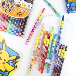 포켓몬스터 12색 색연필-랜덤 유아 아동 초등학생 색연필세트