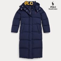 폴로 랄프로렌 걸즈 오리털 다운 롱패딩 네이비 Water-Repellent Down Jacket