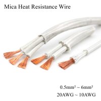 14AWG-GN500 운모 고온 와이어 멀티 2 3 4 코어 케이블, 내열성 구리 난연성 유리 섬유 랩 브레이드 라인