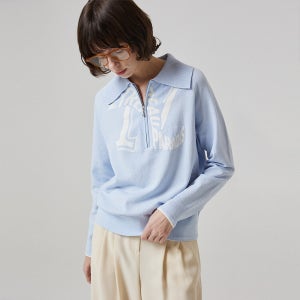 [최초가:299000원] 레터링 모티브 카라 니트 탑 N231PWK213