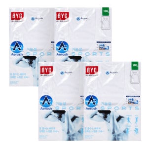 BYC 남성 기능성 썸머쿨에어 민소매 런닝 4매입