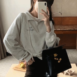 [당일출고/데일리룩] 여자맨투맨 여성맨투맨 크롭맨투맨 카라맨투맨 (2colors)