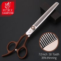 Fenice Dog Grooming Scissors 그루머 가위 용 전문 왼손잡이 Curved Thinning Chunker Set