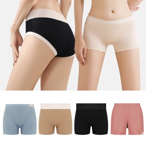 편한 여성팬티 심리스 여자 드로즈 네모 팬티 사각 노라인 레이온 면 스판 여름 트렁크 순면
