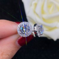 모이사나이트 귀걸이 1 캐럿 인증 moissanite 스터드 귀걸이 피어싱 여친선물